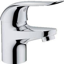 GROHE EUROECO SPECIAL WASTAFELMENGKRAAN EENGREEPS 1-GATS 138MM HOOGTE GLAD 92MM UITLOOP LAAG VAST CHROOM 32762000
