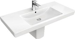 VILLEROY & BOCH SUBWAY 2 KERAMISCHE WASTAFEL 800X470MM GECOAT UITTIKBARE KRAANGATEN: LINKS EN RECHTS WIT 717580R1