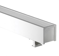 JAGA MINI VRIJSTAANDE CONVECTOR L=2600MM H=80MM TYPE19 ZANDSTRAALGRIJS FINE TEXTURE MET VERSTELBARE VOET 21,5-34CM MINF.00826019.001/AL