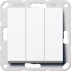 GIRA SCHAKELAAR WISSEL 3-VOUDIG WIT GLANZEND SYSTEEM 55 283203