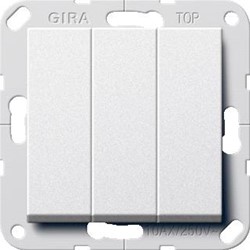 GIRA SCHAKELAAR WISSEL 3-VOUDIG ALUMINIUM SYSTEEM 55 283226