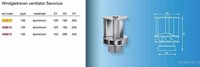 ANJO SAVONIUS WINDGEDREVEN VENTILATOR. TYPE 100. AANSLUITING: 100MM. ALUMINIUM. 458610-2