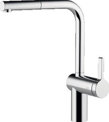 KWC LIVELLO EENGREEPSKEUKENMENGKRAAN UITTREKBARE UITLOOP TOT 600MM UITTREKBAAR A 225 FLEXIBELE AANSLUITSLAGEN CHROOM 10.231.103.000FL