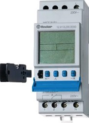 FINDER TIJDSCHAKELKLOK 35,8 MM ELEKTRONISCH KWARTS 1X WISSEL 230VAC WEEKPROGRAMMA MET ASTRO FUNCTIE PROGRAMMEERBAAR VIA PC 12.91.8.230.0090