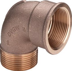 VIEGA KNIE KOPPELING 1 X 1 90GR BRONS (BINNENDRAAD X BUITENDRAAD) 264 048