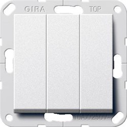 GIRA SCHAKELAAR 1POL 3-VOUDIG ALUMINIUM SYSTEEM 55 283026