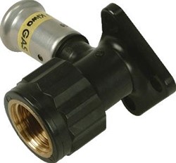 HENCO GAS MUURPLAAT 16X1/2BI KORT MET PLUG 2PKG-1604KBP