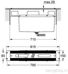 GROHE NON RAPIDO INBOUWDEEL TWEEGREEPS TBV BAD-/TEGELRAND OVERIG 29037000