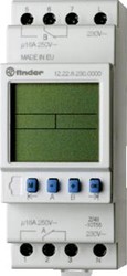 FINDER TIJDSCHAKELKLOK 35,8 MM ELEKTRONISCH KWARTS 2 WISSELCONTACTEN 16 A /250VAC AANSLUITSPANNING 24VAC/DC WEEKPROGRAMMA 12.22.0.024.0000