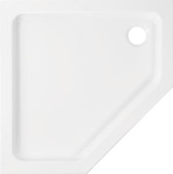 WISA MALAGA DOUCHEBAK UNIVERSEEL KUNSTSTOF WIT 1000X1000X40MM VIJFHOEKIG HOEKMODEL GLANSGRAAD GLANZEND DIKTE 3.2MM MET POLYSTYREEN ONDERSTEUNING INWENDIGE DIEPTE 36.8MM DIAMETER AFVOERG 5050400942