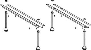 WISA BADONDERSTEUNING POTEN (SET) STAAL (BXHXL) 50X85 130X530MM VERSTELBARE HOOGTE 5050401134