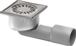 AQUABERG BLÜCHER COMPACT RVS VLOERPUT MET ABS ZIJ-EN ONDERUITL. 40MM DE BOVENZIJDE IS GEPOLIJST 97X97MM MET WATERSLOT 25MM 182100040