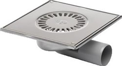 AQUABERG BLÜCHER COMPACT RVS VLOERPUT MET ABS ZIJ-EN ONDERUITL. 50MM DE BOVENZIJDE IS GEPOLIJST 197X197MM VERGRENDELBAAR MET WATERSLOT 30MM 182201050