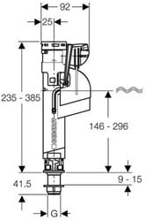 GEBERIT VLOTTERKRAAN TYPE 360 3/8 ONDERAANSLUITING VOOR GEBRUIK OPBOUWRESERVOIR 281010001