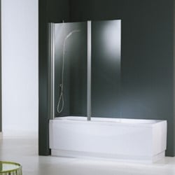 NOVELLINI AURORA 2 BADWAND MET VAST 6MM PANEEL SPATSCHERM 1500 X 1200MM (HXB) PROFIEL MAT CHROOM 5MM GLAS AQUA AURORAN2-2B