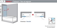NOVELLINI AURORA 1 BADWAND SPATSCHERM 1500 X 850MM (HXB) PROFIEL CHROOM 6MM GLAS SATIJN AURORAN185-4K-2