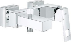 GROHE EUROCUBE BADMENGKRAAN WAND EENGREEPS 2-GATS OMSTELINRICHTING 150+/-15MM HART 181MM UITLOOP VAST CHROOM 23140000