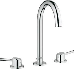 GROHE CONCETTO WASTAFELMENGKRAAN L-SIZE TREKWASTE TWEEGREEPS 3-GATS 265MM HOOGTE 153MM UITLOOP VAST CHROOM 20216001