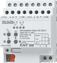 JUNG ACTOR JALOEZIE 2-VOUDIG AC 230 V 1-VOUDIG DC 12-48 V 2502REGHE