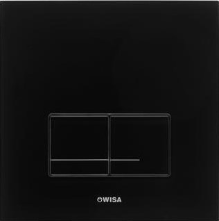 WISA XS DELOS BEDIENINGSPANEEL CLOSET/URINOIR GLAS ZWART (BXLXH) 160X160X8MM GESCHIKT VOOR FRONTBEDIENING BEDIENING TWEEKNOPS GESCHIKT VOOR WANDCLOSET TYPE BEKRACHTIGING MECHANISCH 8050420238