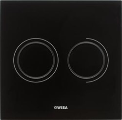 WISA XS LUGA BEDIENINGSPANEEL CLOSET/URINOIR GLAS ZWART (BXLXH) 160X160X8MM GESCHIKT VOOR FRONTBEDIENING BEDIENING TWEEKNOPS GESCHIKT VOOR WANDCLOSET TYPE BEKRACHTIGING PNEUMATISCH 8050419838