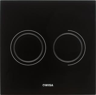 WISA XS LUGA BEDIENINGSPANEEL CLOSET/URINOIR GLAS ZWART (BXLXH) 160X160X8MM GESCHIKT VOOR FRONTBEDIENING BEDIENING TWEEKNOPS GESCHIKT VOOR WANDCLOSET TYPE BEKRACHTIGING PNEUMATISCH 8050419838