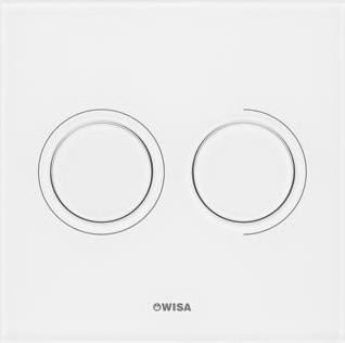 WISA XS LUGA BEDIENINGSPANEEL CLOSET/URINOIR GLAS WIT (BXLXH) 160X160X8MM GESCHIKT VOOR FRONTBEDIENING BEDIENING TWEEKNOPS GESCHIKT VOOR WANDCLOSET TYPE BEKRACHTIGING PNEUMATISCH 8050419801