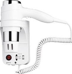 GEESA HAARDROGER 1600W 3 SNELH. SCHEERSTOPCONTACT 110 EN 220 V WIT/CHROOM 916476