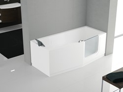 NOVELLINI IRIS INSTAP BAD 180X85 OVERLOOP ZONDER WATERINGANG RECHTS WIT IRI218085CD-A0