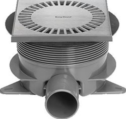 EASYDRAIN DRAIN AQUA BRILLIANT AFVOERPUT 150X150MM MET ZIJ-EN ONDERUITLOOP AQUAB-15X15