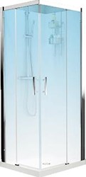 NOVELLINI VERDI A90 COMPLETE DOUCHECABINE MET HELDERGLAS EN CHROOM PROFIEL INCL DOUCHEBAK MET REGENDOUCHE EN THERMOSTAATKRAAN ACHTERWAND ZWART VERA90T-1KH