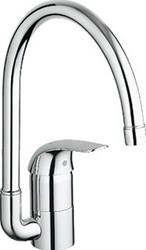 GROHE EUROECO KEUKENMENGKRAAN EENGREEPS 322MM HOOGTE 198MM HOOGTE KRAANMOND 223MM VOORSPRONG UITLOOP HOOG DRAAIBAAR CHROOM 32752000
