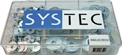 SYSTEC CARROSSERIERING GEVULD INHOUD STAAL VERZINKT 455 DELEN NORM DIN 9021 A CARROSRNG M4 200 STUKS B CARROSRNG M5 100 STUKS C CARROSRNG M6 50 STUKS D CARROSRNG 6X30X1.25 20ST E CARROSRNG M8 25 STUKS