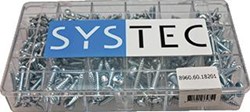SYSTEC PLAATSCHROEF GEVULD INHOUD STAAL VERZINKT 500 DELEN NORM DIN 7981 A PLTSCHRF PH.2.9X13 75 ST B PLTSCHRF PH.3.5X13 60 ST C PLTSCHRF PH.3.5X16 40 ST D PLTSCHRF PH.3.5X19 35 ST E PLTSCHRF PH.3.5X2