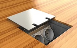 OCS VLOERDOOS 2X WAND CONTACTDOOS RANDAARDE DEKSEL ALUMINIUM 77-77-019 77.77.019