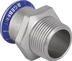 GEBERIT MAPRESS PUNTSTUK RECHT 1-DELIG RVS 316 MET CIIR AFDICHTRING 15MM X R3/4 (PERSMOF X BUITENDRAAD) 31714