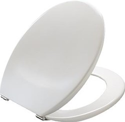 PRESSALIT OBJECTA CLOSETZITTING POLYGIENE MET DEKSEL EN RVS BA1 SCHARNIER. KLEUR WIT. 54011-BA1999