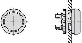 EATON RMQ-TITAN M22 FRONTELEMENT PULSDRUKKNOP VLAKKE LENS ZONDER ...