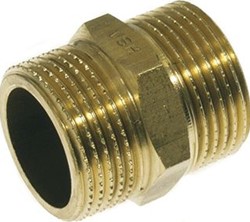 VSH RECHTE KOPPELING BORSTNIPPEL 1/2 X 1/2 MESSING (BUITENDRAAD X BUITENDRAAD) 0411224