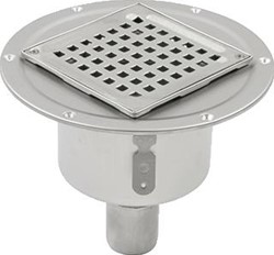 AQUABERG RVS BLUCH VLOERPUT 145ONDERUITLOOP D50 350300050