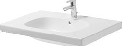 DURAVIT MEUBELWASTAFEL 85CM MET OVERLOOP ONDERZIJDE GEGLAZUURD 1 KRAANGAT DOORGESTOKEN WIT 03428500002