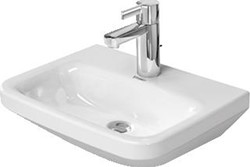 DURAVIT FONTEIN 45CM ZONDER OVERLOOP ONDERZIJDE GEGLAZUURD 1 KRAANGAT DOORGESTOKEN MET WONDERGLISS WIT 07084500001