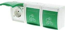 ABB BUSCH JAEGER WANDCONTACTDOOS RA 3-V FIETSOPLAADPUNT 2CKA009999A2303
