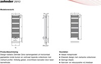 ZEHNDER ZENO DESIGNRADIATOR HORIZONTAAL MIDDENAANSLUITING 1184X500MM 399W WIT-RAL 9016-ZN12005005-2
