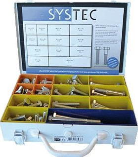 SYSTEC TAP-/ZESKANTBOUT GEVULD INHOUD STAAL VERZINKT 175 DELEN NORM DIN 933 / DIN 931 A TAPBOUT 8.8 M10X16 15ST B TAPBOUT 8.8 M10X20 15ST C TAPBOUT 8.8 M10X25 12ST D TAPBOUT 8.8 M10X30 12ST E TAPBOUT