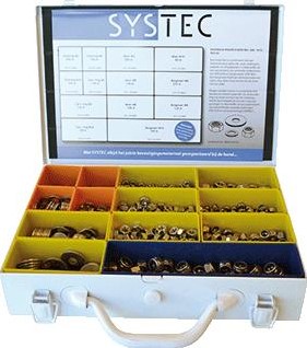 SYSTEC MOEREN + RINGEN GEVULD INHOUD ROESTVASTSTAAL (RVS) 1720 DELEN NORM DIN125A / DIN 9021 / DIN A SLTR RVS A2 M6(6.4X12X1.6 B SLTR RVS A2 M8(8.4X16X1.6 C SLTR RVS A2 M10(10.5X21X2 D CARR RVS A2 M6(