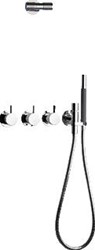 VOLA INBOUWMENGKRAAN HANDDOUCHE MET HOUDER EN HOOFDDOUCHE CHROOM 5471R-081D-16