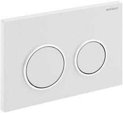 GEBERIT OMEGA20 BEDIENINGSPLAAT OMEGA20 DF KUNSTSTOF 21.2X14.2CM BOVEN/FRONTBEDIEND GLANS/MAT/GLANS CHROOM 115085KH1