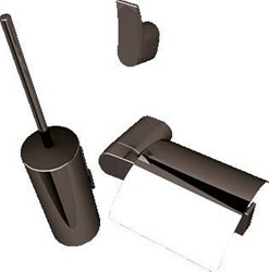 GEESA WYNK ACCESSOIRE SET: TOILETROLHOUDER MET KLEP RECHTS TOILETBORSTELHOUDER WAND LOSSE CLOSETBORSTEL WIT MINI HAAK V1 CHROOM 914500-02-115
