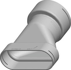 ZEHNDER COMFOFLAT51 KUNSTSTOF OVAAL KANAAL OVERGANGSSTUK COMFOTUBE90 NAAR COMFOFLAT51 990322013